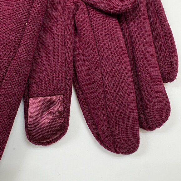 Gloves - Ladies - Maroon/ Cranberry Fleece Gloves - W/ Faux Fur- NWT- Various SZ - Picture 5 of 8